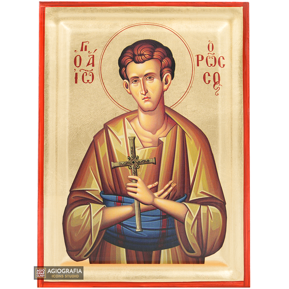 Saint John the Russian Orthodox Icon with Gold Leaves