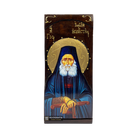 St Joseph the Hesychast Christian Gold Print Icon on Carved Wood