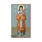 St Kallinikos of Edessa Greek Wood Icon with Blue Background