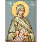 St Kassiani Greek Orthodox Icon with Blue Background