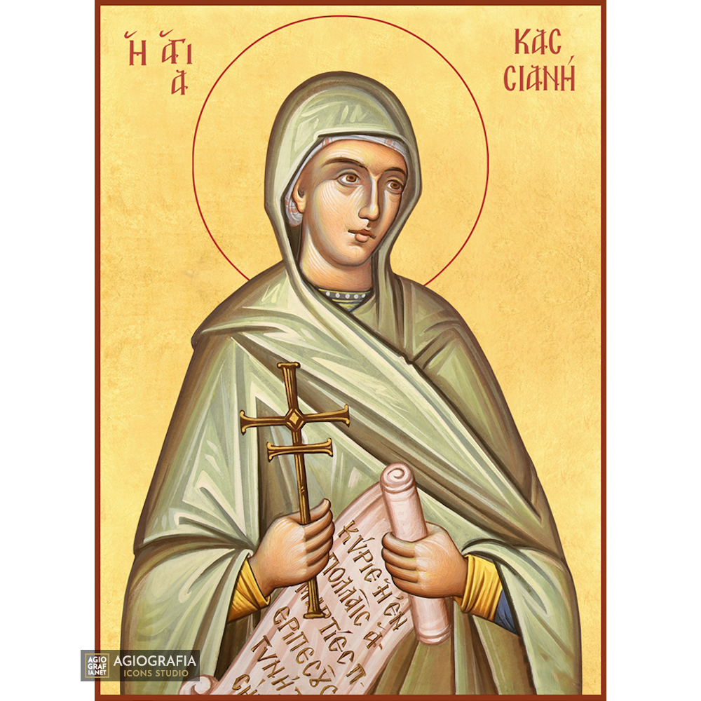 22k St Kassiani - Gold Leaf Background Christian Orthodox Icon
