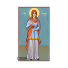 St Kiranna Greek Orthodox Icon on Wood with Blue Background