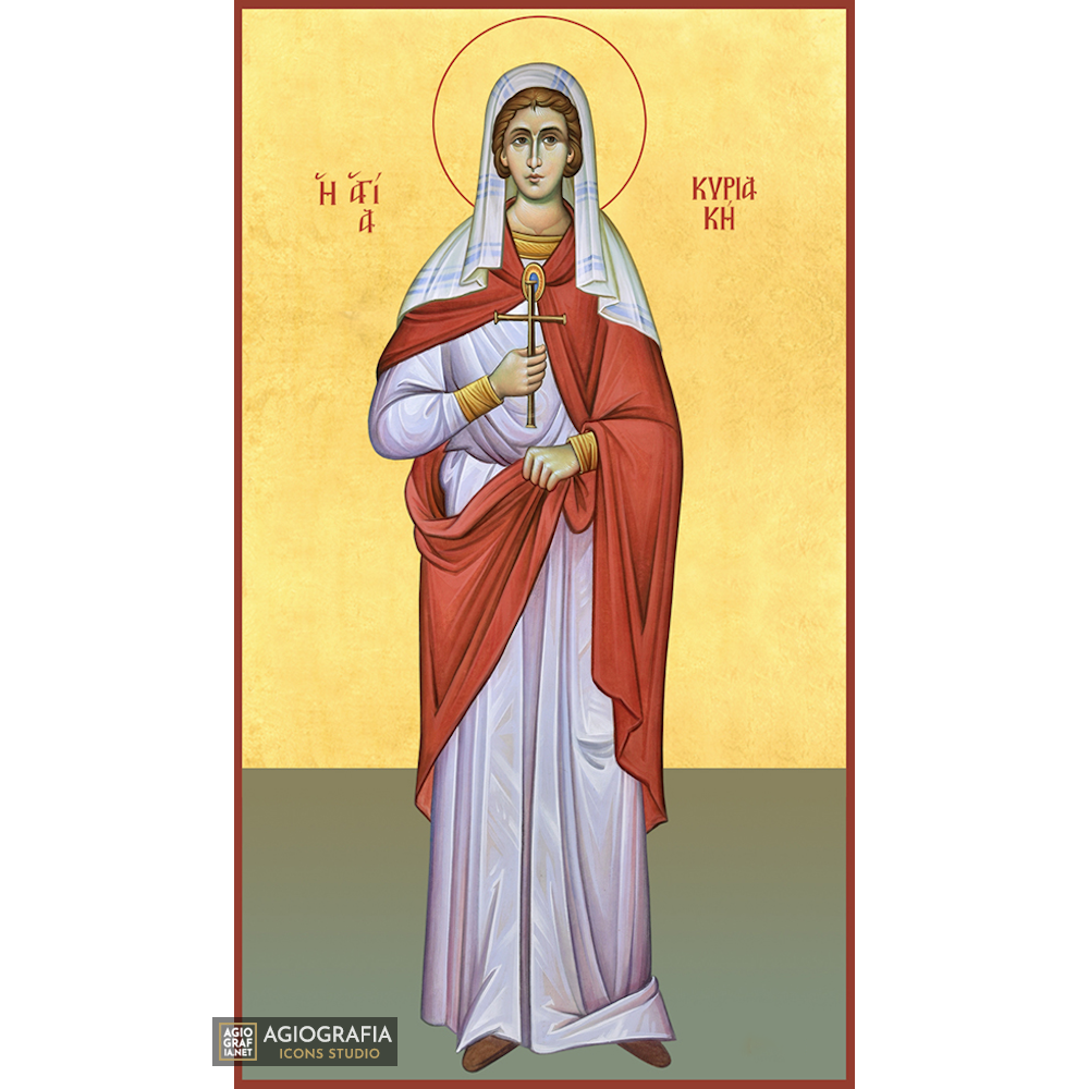 22k St Kiriaki - Gold Leaf Background Christian Orthodox Icon