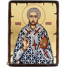 St Lazarus Greek Byzantine Orthodox Icon on Wood with Gold Leaf