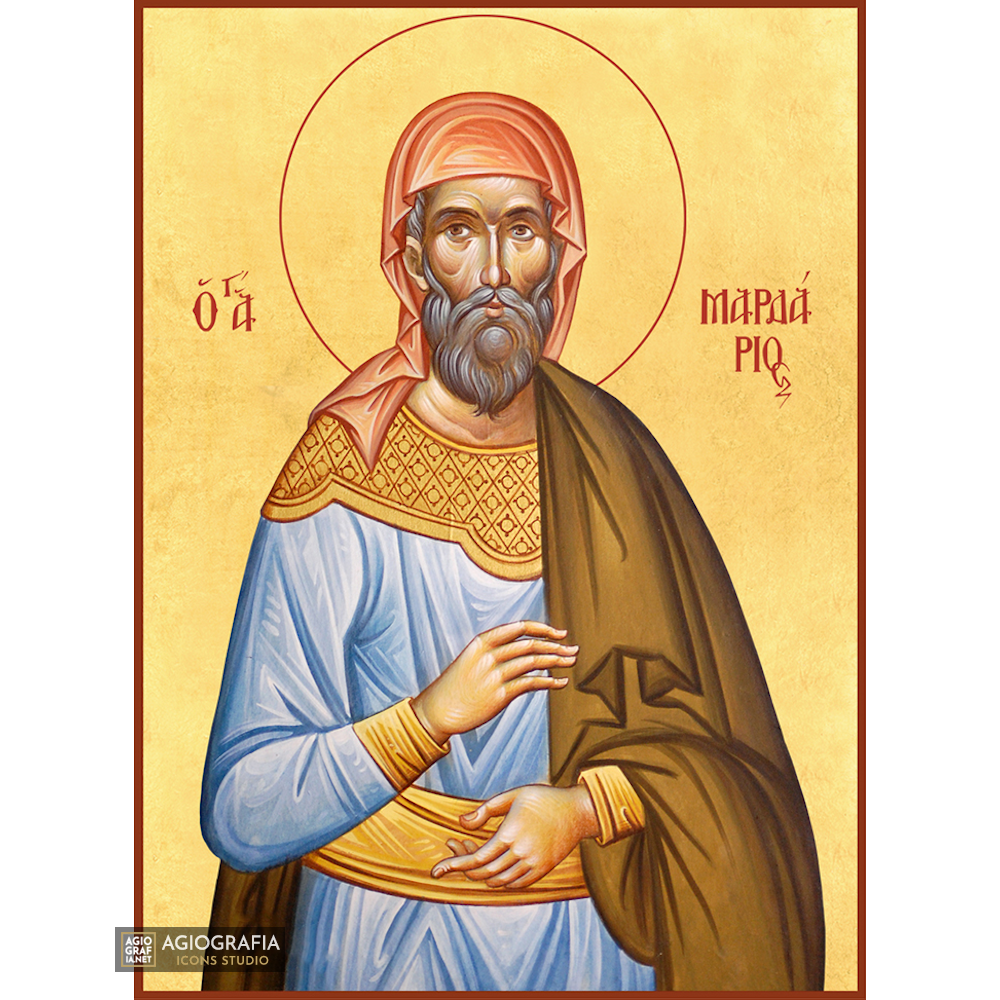 22k St Mardarios - Gold Leaf Background Christian Orthodox Icon