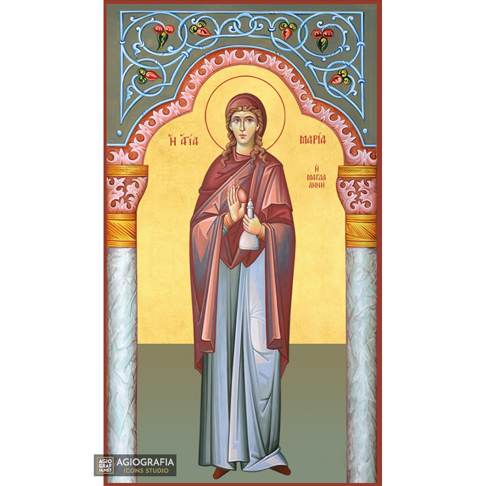 22k St Mary Magdalene - Gold Leaf Background Christian Orthodox Icon
