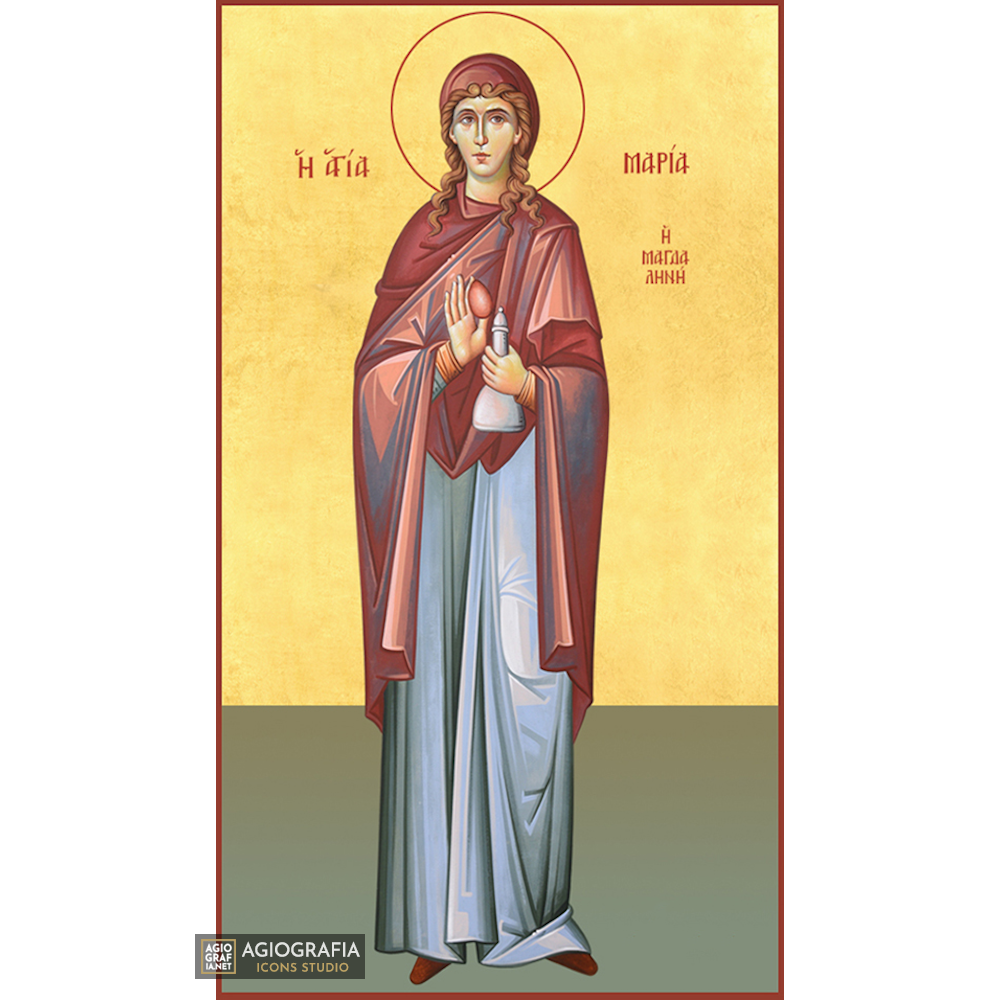 22k St Mary Magdalene - Gold Leaf Background Christian Orthodox Icon