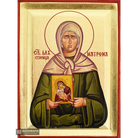 St Matrona Christian Greek Orthodox Icon on Wood with Gold Leaf