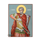 St Menas Greek Orthodox Icon with Blue Background