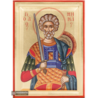 Saint Menas (Minas) Orthodox Icon with Gold Leaves