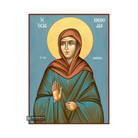 St Methodia Greek Orthodox Icon with Blue Background