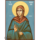 St Methodia Greek Orthodox Icon with Blue Background
