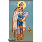 Prophet Moses Greek Orthodox Wood Icon with Blue Background