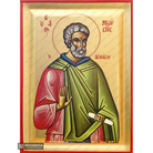 St Moses the Black Byzantine Orthodox Wood Icon with Gold Leaf