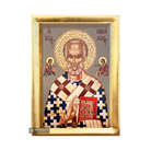 St Nicholas Byzantine Orthodox Wood Icon with Gold Leaf