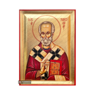 St Nicholas Eastern Christian Icon on Wood with Gold Leaf