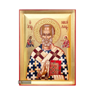 St Nicholas Eastern Christian Icon on Wood with Gold Leaf