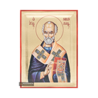 St Nicholas Christian Orthodox Icon on Wood with Gold Leaf