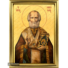 22k St Nicholas - Exclusive Framed Gold Leaf Orthodox Icon