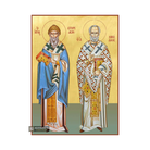 22k St Nicholas & Saint Spiridon - Gold Leaf Christian Orthodox Icon