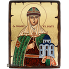 St Olga Greek Orthodox Wood Icon with Gold Leaf