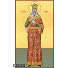 22k Saint Olga Christian Orthodox Icon with Gold Leaf Background