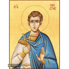 22k St Orestis - Gold Leaf Background Christian Orthodox Icon