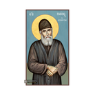 St Paisios Athonite Greek Orthodox Wood Icon with Blue Background