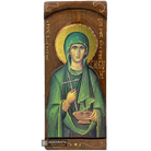 St Parasceva of Rome Byzantine Greek Gold Print Icon on Carved Wood