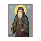St Porphyrios Byzantine Christian Icon with Blue Background