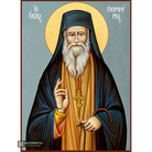 St Porphyrios Greek Orthodox Icon with Blue Background