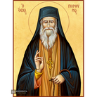 22k St Porphyrios Christian Orthodox Wood Icon with Gold Leaf