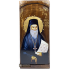 St Porphyrios Christian Orthodox Gold Print Icon on Carved Wood