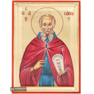 Saint Savvas the Sanctified Orthodox Icon with Gold Leaves