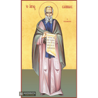 22k St Savvas the Sanctified - Gold Leaf Background Orthodox Icon