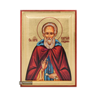St Sergius of Radonez Russian Orthodox Wood Icon with Gold Leaf