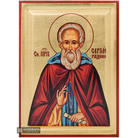 St Sergius of Radonez Russian Orthodox Wood Icon with Gold Leaf
