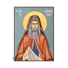 St Silouan Athonite Greek Orthodox Icon with Blue Background