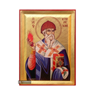 St Spiridon Byzantine Orthodox Wood Icon with Gold Leaf