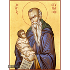 22k St Stilianus - Gold Leaf Background Christian Orthodox Icon