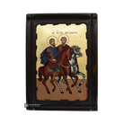 Saints Theodores Stratelate & Tyro Greek Icon on Wood with Gold Leaf