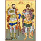 22k Saints Theodores Stratelate & Tyro - Gold Leaf Orthodox Icon
