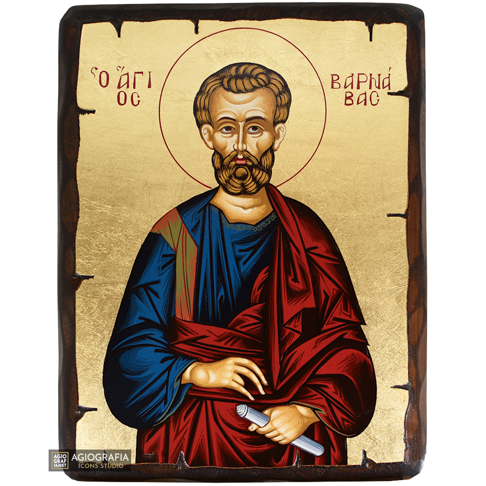 St Varnavas Christian Orthodox Icon on Wood with Gold Leaf