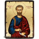 St Varnavas Christian Orthodox Icon on Wood with Gold Leaf