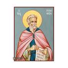 St Xenofon Christian Orthodox Icon with Blue Background