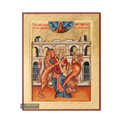 Saint Ignatius Handwritten Icon with Gold Leaves Background