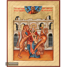 Saint Ignatius Handwritten Icon with Gold Leaves Background