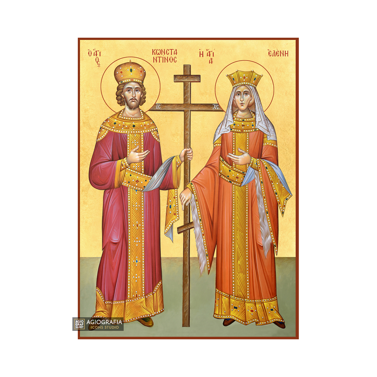 22k Sts Constantine & Helen - Gold Leaf Christian Orthodox Icon