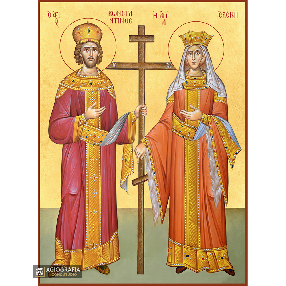 22k Sts Constantine & Helen - Gold Leaf Christian Orthodox Icon