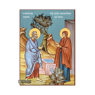 Saints Joachim & Anna Greek Orthodox Icon with Blue Background